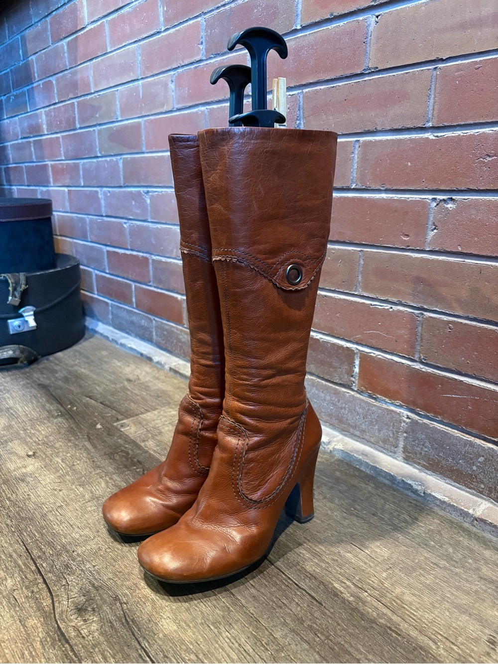 Women's Biviel Brown Italian Leather Boots size 38